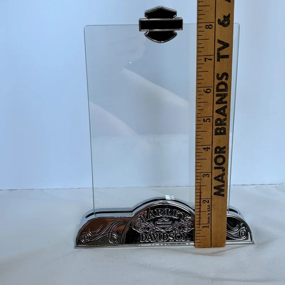 Harley-Davidson Picture Frame Chrome Bar Shield Logo Base Biker Motorcycle
